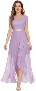 Dressystar Robe de soirée élégante pour femme - Col en V - Maxi Vokuhila, lavande, M