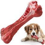 Jewyow Dog Chew Toys for Aggressive Chewers, Beef Flavor Durable Tough Dog Chew Bones for Large/Medium/Small Dogs, Big Indestructible Dog Toy, Dog Bones Made with Rubber