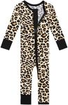 Posh Peanut Convertible Baby Sleepers - Footless Baby Pajamas with 2 Way Zipper for Easy Diaper Changes (18-24 Months) Lana Leopard