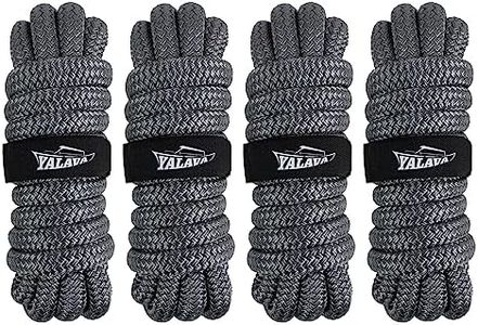 Dock Lines Nylon Rope Dock Lines for Boats Double Braided 4 Pack 15' Boat Accessories Marine 3/8" 1/2" 5/8" Diameter (Gray, 15'-5/8")