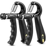 EPKAOZEY Hand Grip Strengthener, 2 Pack Grip Strength Trainer with Adjustable Resistance 11-132Lbs, Forearm Strengthener, Non-Slip Hand Gripper