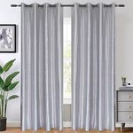 Silver Blackout Window Door Curtains 2 Panels of Modern Room Darkening Thermal Insulated Grommet Drapes and Curtains 84 Inch Length for Bedroom Living Room Window Treatments