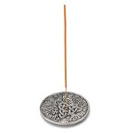 Ajuny Aluminum Round Incense Sticks Holder Burner with Ash Catcher Tibetan Style Incense Holder Meditation Accessories Spiritual Home Decor Fragrance Gifts