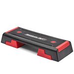 Reebok Fitness Multipurpose Adjustable Aerobic and Strength Training Workout Step Platform for HIIT, Cardio, and General Sessions, Red