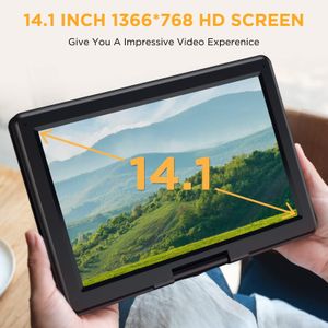 DBPOWER 16.9” Portable DVD Player – Swivel Screen, Rechargeable Battery