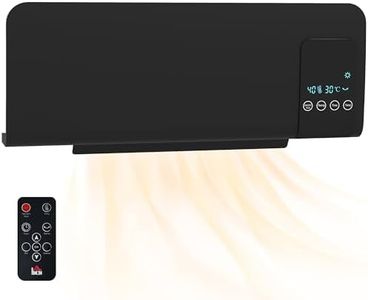 HOMCOM Electric Heater, 2000W Wall Mounted Space Heater with Remote Control, 2 Modes, Timer, Oscillation, Overheat Protection, Ceramic Heater for Home, Black