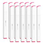 M&G Pink Highlighter, 12 Pack High Lighters Highlighters No Bleeds Highliters Pens Neon Soft Highlighters Bulk Clear View Bright Tip Marker for Books Home Office, Square