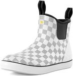 Trudave Deck Boots for Men, Men's Waterproof Insulated Reliable Rain Boots, Anti-Slip Ankle Rubber Boots with High-Traction for Fishing Boating, Size 6-14