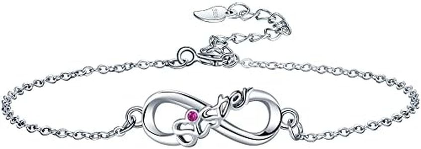 Lydreewam Sister Bracelet 925 Silver for Women Girls Infinity Bracelet for Sisters Best Friend Friendship Birthday Gift Adjustable 16 + 3 cm, 19cm, Sterling Silver, Cubic Zirconia