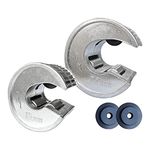 PLOWFAR Pipe Cutter 15mm and 22mm Set Copper Pipe Slice Tube Cutter Zinc Alloy Body with 2 Replacement Cutting Wheels