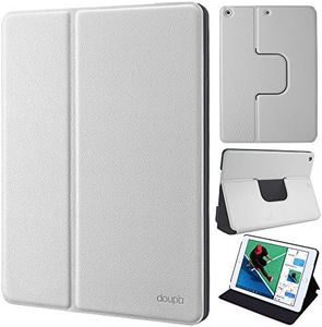 doupi Flip Cover pour iPad Air/iPad Air 2, Smart Coque de Protection avec Fonction Sleep/Wake Up Protecteur Housse Étui à Rabat Magnétique Style Livre avec Support, Blanc