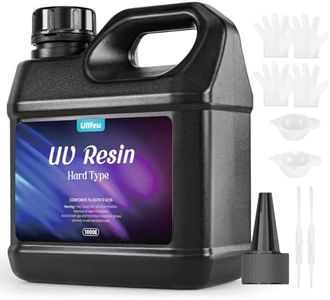 ULLFEU UV Resin Kit 1000g Bulk No Odor Upgrade Clear UV Epoxy Resin Hard Fast Cure Resin Kit Jewelry Making Handmade DIY Craft Decoration Coating