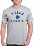 DirtyRagz Men's Dillon Panthers Football T-Shirt S Heather GREY