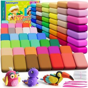 Ixiaoyoo Air Dry Clay - 78 Colors Magic Clay, Modeling Clay Starter Kit, Safe & Non-Toxic, Colorful DIY Clay for Kids, with Accessories and Sculpting Tools, Great Gift for Boys & Girls