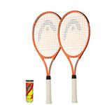 HEAD Radical Adult Tennis Rackets Set of 2 with Protective Covers and 3 Tennis Balls