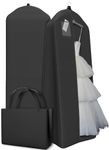 Your Bags Wedding Dress Garment Bag with Matching Tote- Garment Bags for Travel & Hanging Clothes or Storage - 72" Wedding Dress Bag for Gowns Long with 20" Gusset for Puffy Bridal Gowns Cover - Black