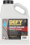 DEFY Solid Color Wood Stain - Dark Walnut, 1 Gallon - Long-Lasting Deck Paint for Wood and Fence Stain – UV Resistant, Opaque Wood Paint – Ideal for Decks, Fences, Siding, and Outdoor Furniture