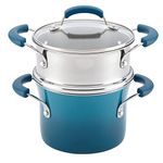 Rachael Ray Steamer Set, Aluminum, Marine Blue Gradient, 3 Quart