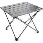 Trail Camping Table Folding Lightweight Aluminium Frame and Roll Up Top With Compact Carry Bag (H31cm x W34cm x L37cm)