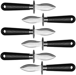 WENDOM 6PCS Oyster Knife with Non-Slip Grip Handle Oyster Shucking Knife Opener Set Clam and Shell Tool Party Supply