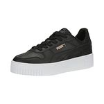 PUMA Womens Carina Street Sneaker, Puma Black-puma Black-Rose Gold-puma White, 8