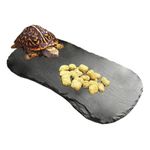 Tfwadmx Reptile Basking Platform,11''x5.5'' Tortoise Rock Plate Feeding Food Bowl Dish Feeding Slate Turtle Bathing Resting Platform for Lizard Gecko Bearded Dragon Chameleon Snake Frog