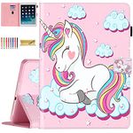 Dteck for iPad Air 11-inch Case 2024,Case for iPad Air 5th 4th 10.9",Also fit iPad Pro 11 Inch 2022/2021/2020/2018,PU Leather Protective Folio Smart Stand Auto Wake/Sleep Wallet Cover,Pink Unicorn