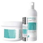 Keratine Professional Smoothing Shampoo, Luxury Hair Mask and Smooth Shine Serum (Combo Kit)