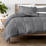 Bare Home Comforter Set - Oversized Queen - Ultra-Soft - Premium 1800 Series - All Season Warmth (Oversized Queen, Grey)