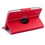 New iPad Mini Folio 360 Degree Rotating Magnetic Smart Cover Skin Sleeve PU Leather Case (Red)