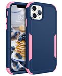 BENTOBEN for iPhone 11 Pro Case, 3 in 1 Heavy Duty Rugged Hybrid Shockproof Hard PC Soft TPU Bumper Non-Slip Protective Girls Women Boy Men Phone Cases Cover for iPhone 11 Pro 5.8 Inch, Blue/Pink