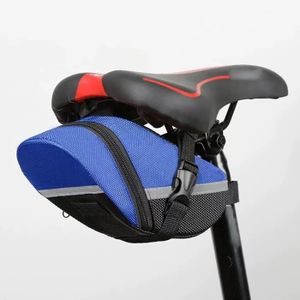 QUZGVEXA Bike Saddle Bag, Bicycle Bag Under Seat Cycling Seat Pack for Mountain Road Bikes, Waterproof Pouch for Phone, Wallet, Keys, Tools, Accessories, Blue