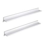 SONGMICS Floating Shelves Set of 2, Wall Shelves Ledge, 10 x 80 cm, for Picture Frames and Books, Living Room, Hallway, Bedroom, Bathroom, Kitchen, Office, White LWS080W01