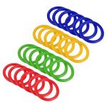 PATIKIL Carnival Ring-Toss Rings 4cm ID, 24 Pack Plastic Hoop for Outdoor Party Favor Game Booth (Blue, Green, Red, Yellow)