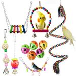 11 Pack Bird Toys Parrot Chewing Toys, Parrots Cage Toys, Parakeet Parrot Swing Chewing Hanging Toys Bird Cage Toys for Small Parrots, Macaws, Parakeets, Conures, Cockatiel, Budgie and Love Birds