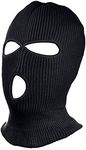 "N/A" 3 Hole Warm Soft Motorcycle Winter Full Face Cover Knit Ski Mask for Outdoor Sports (Black)