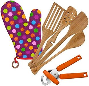 Lefty's Kitchen Tool Set Includes Left Handed Can Opener, Oven Mitt and 4 Bamboo Utensils, 6 Pcs.