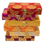 JAIPUR ACE Printed Decorative Wooden Shagun Cash Box| Multicolor Gaddi Box for Wedding Gifts, Jewellery, Money Envelopes & Festive Gift Packaging | Assorted Color Pack of 1