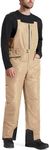 FREE SOLDIER Men's Insulated Waterproof Snow Bibs Ski Overalls(Khaki,2XL/30L)