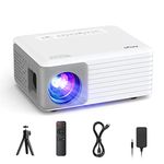 Mini Projector with Tripod, AKIYO O1 Portable Projector 1080P Full HD Support, Home Theater Movie Small Projector, Phone Projector Compatible with iOS, Android Smartphone, TV Stick, HDMI, USB, Laptop