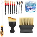 12 PCS Car Cleaning Tool Kit with Detail Brush Set and Auto Drill Brush Kit for Interior and Exterior Detailing