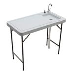 Tricam SKFT-44 Outdoor Fish and Game Cleaning Table with Quick-Connect Stainless Steel Faucet, 150-Pound Load Capacity