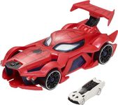 Mattel Marvel Hot Wheels Spider-Man Web-Car Set with Toy Character Car and Launcher, Kid-Activated Movement Includes Focusing Eyes