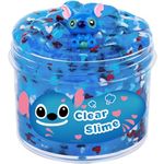 Blue Clear Slime 7OZ Premade Crystal Slime Putty Crunchy Clear Slime Stress Relief Toys for Kids Party Favors Birthday Christmas Toys for Girls Boys