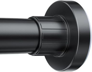 Ausemku Shower Curtain Rod 32-94 Inch Adjustable - 1 Inch Diameter Heavy Duty No drill Spring Tension Shower Rod, Non-Slip Rustproof Telescopic Rod for Bathroom, Black