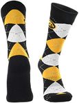 TCK Iowa Hawkeyes Argyle Dress Socks (Black/Gold/White, Large)