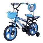 Big Ranger Kids Bicycle 14T for Boys & Girls (2-5 Years) | Tubeless Tyres | Training Wheels | Basket & Comfortable Seat | Blue