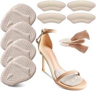 Riootlnm Metatarsal Pads, Ball of Foot Cushions, Heel Pads Inserts for Too Big Shoe, Reduce Foot Pain, No Slip Heel Grips Liners Shoe Pads for Loose Shoe, Blisters, Beige, One Size