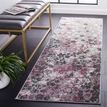 SAFAVIEH Adirondack Collection 2'6" x 6' Light Grey/Purple ADR115M Floral Non-Shedding Living Room Entryway Foyer Hallway Bedroom Runner Rug