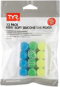 TYR Kids’ Soft Silicone Ear Plugs - 12 Pack